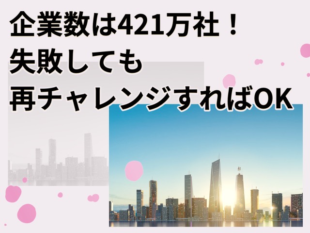 企業数は421万社！失敗しても再チャレンジすればOK