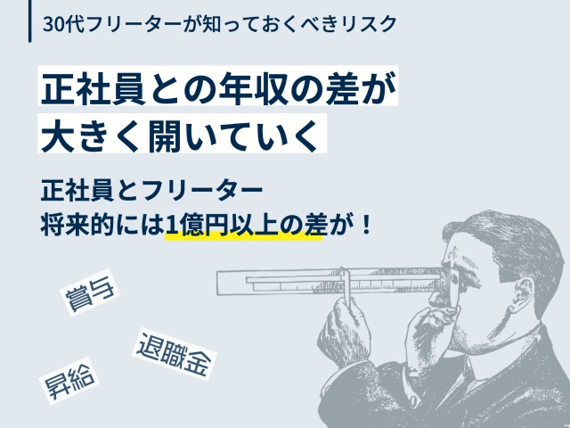 正社員との年収の差が大きく開いていく