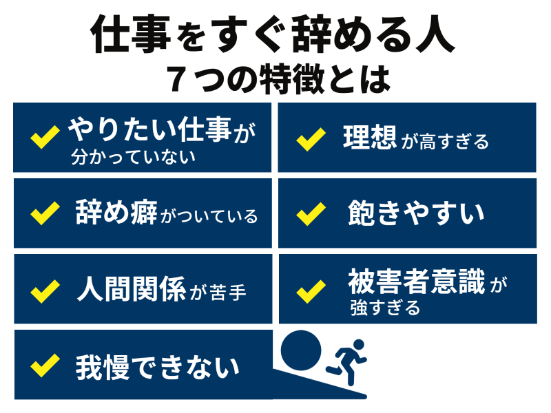 仕事をすぐ辞めて失敗しがちな人の特徴