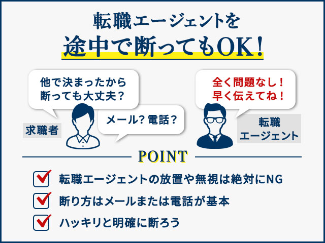 転職エージェントを途中で断ってもOK！