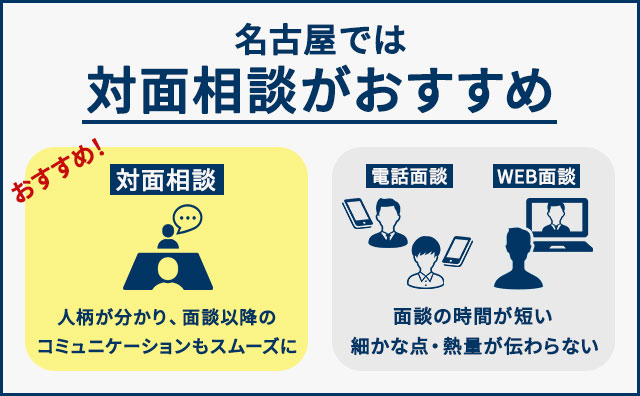 名古屋では対面相談がおすすめ