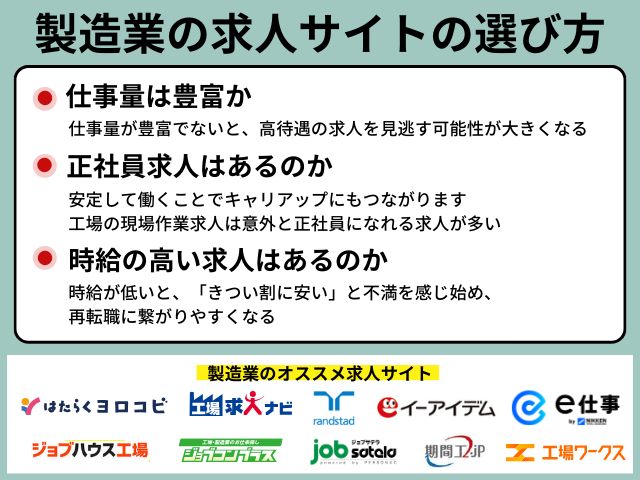 製造業の求人サイトの選び方