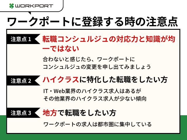 ワークポートに登録する時の注意点