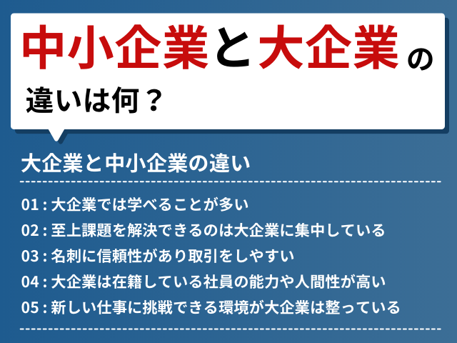 中小企業と大企業の違いは何？